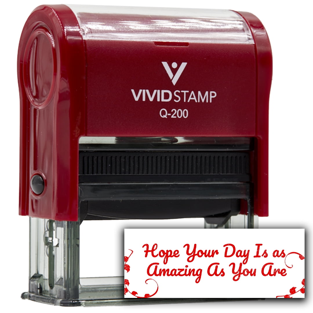 (3 pack) All Quality Hope Your Day Is as Amazing As You Are Self-Inking Rubber Stamp | Family & Friends | Novelty Homely Stamps (Red Ink) - Q-200