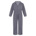 thumbnail image 3 of renvena Kids Boys Costume Long Sleeves Turndown Collar Zipper Jumpsuit Size 6-16 Grey 8, 3 of 8