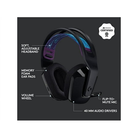 Logitech - G535 LIGHTSPEED Wireless Gaming Headset for PC, PS5, PS4 - Black