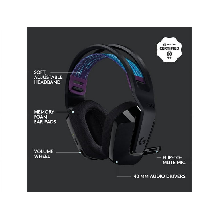 Logitech G535 Lightspeed Wireless Gaming Headset - Lightweight on-Ear Headphones, flip to Mute mic, Stereo, Compatible with PC, PS4, PS5, USB Logitech G535 Lightspeed Wireless Gaming Headset - Lightweight on-Ear Headphones, flip to Mute mic, Stereo, Compatible with PC, PS4, PS5, USB