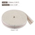 thumbnail image 5 of Uxcell 1/2 inch Flat Wide 2 Meter Long Cotton Oil Lamp Wick with Red Stitch, 5 Roll, 5 of 6