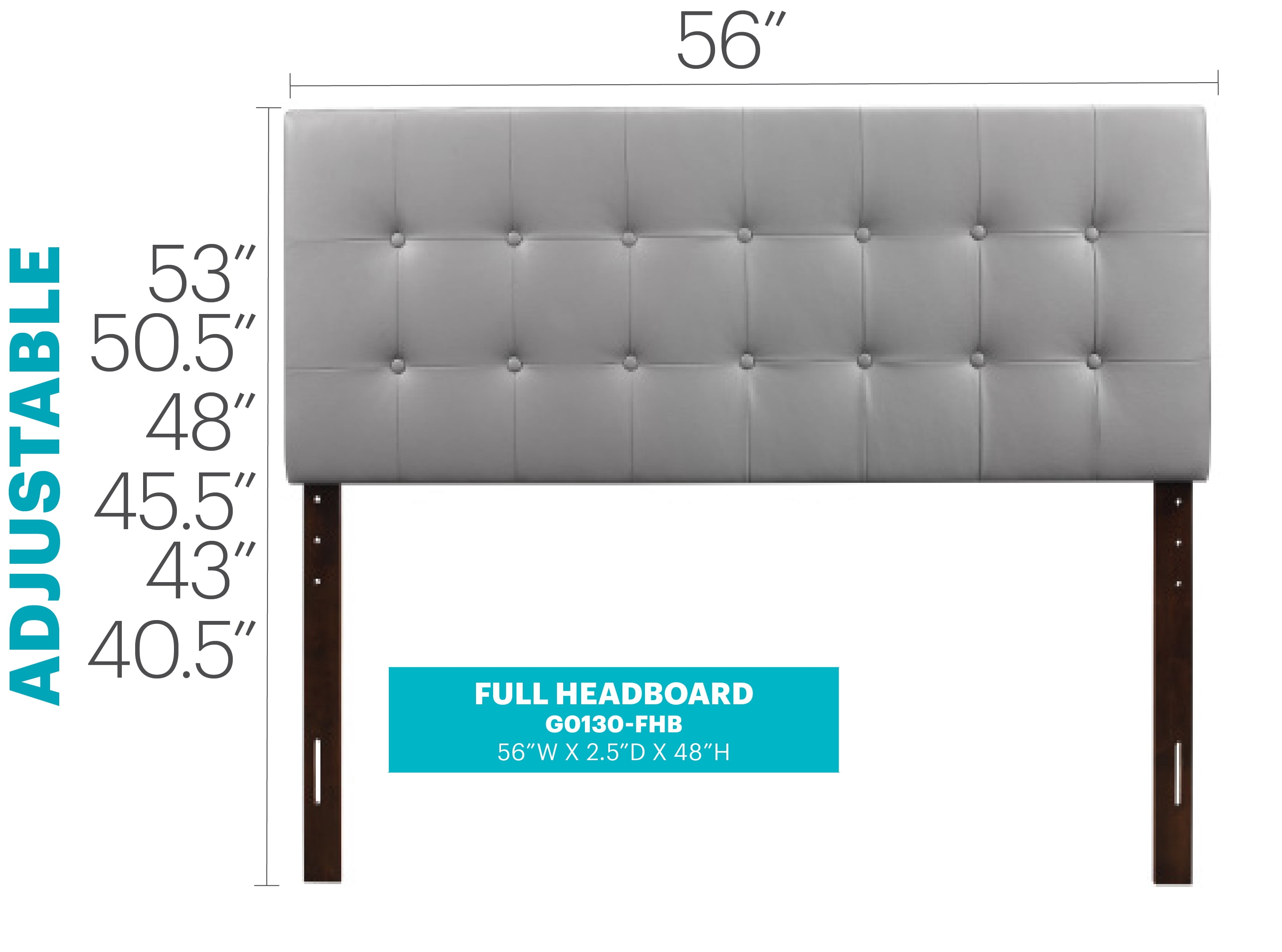 Glory Furniture Super Nova Full Headboard in Light Grey Color