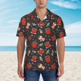 thumbnail image 2 of Fuzoiu coffee mug cup Print Hawaiian Shirt for Men, Summer Beach Casual Short Sleeve Button Down Shirts, Men’s Beach Summer Shirts with Pocket,X-Large, 2 of 7