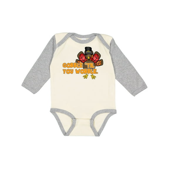Inktastic Gobble Til' You Wobble Boys or Girls Long Sleeve Baby Bodysuit