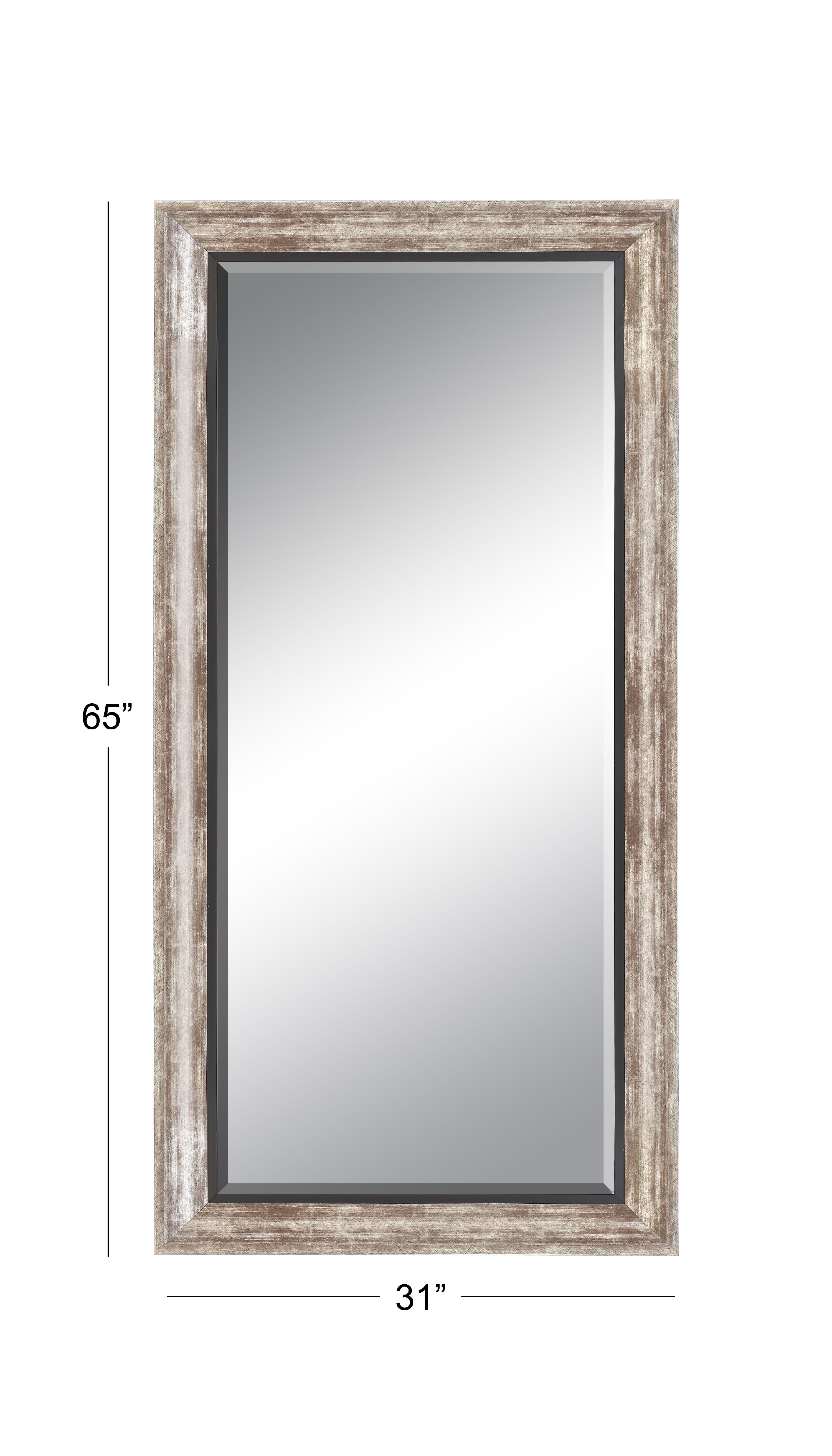 Decmode 65 X 31 Inch Rustic Foam Rectangular Framed Wall Mirror Bronze
