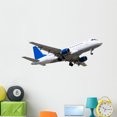 thumbnail image 1 of Passanger Airplane over White Wall Decal Sticker by Wallmonkeys Vinyl Peel and Stick Graphic (48 in W x 16 in H), 1 of 4