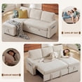 thumbnail image 5 of Pingliang Home Pull Out Sleeper Sectional Sofa Bed with Storage Chaise, Convertible L Shaped Couch with Side Pockets,Modern Linen Reversible Sofa Couch for Living Room Apartment Office Studio, 5 of 8