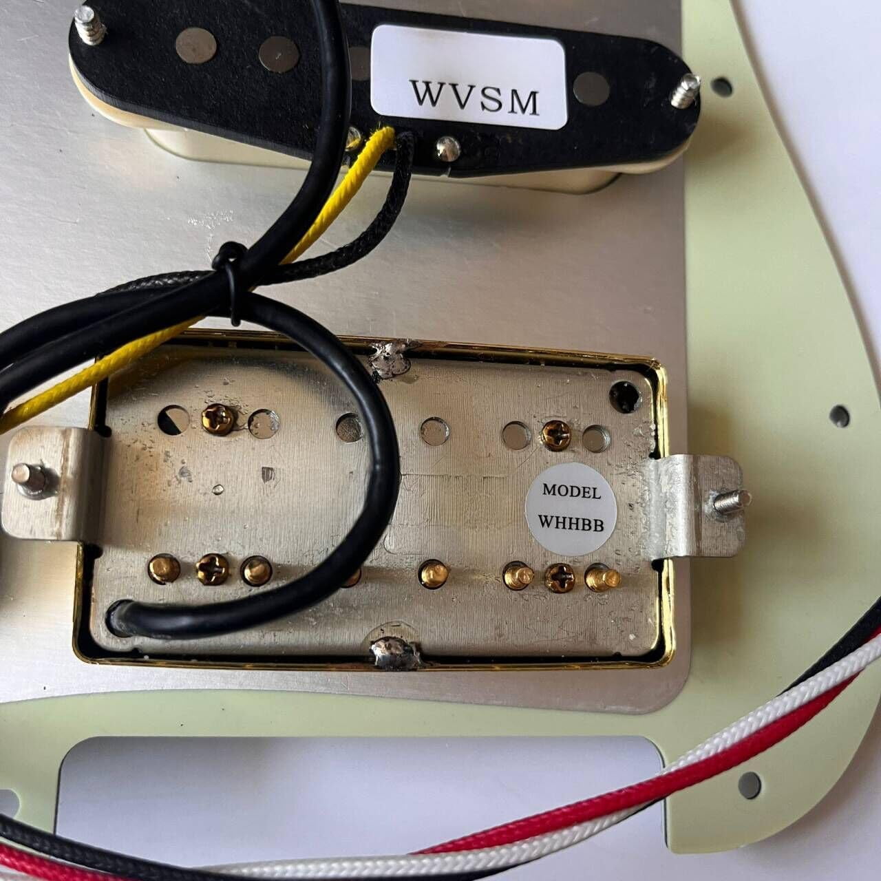 HSH Prewired Guitar Strat Pickguard Set, Gold Housing Alnico 5 Humbucker Pickups Coil Splitting Switch Multi Switch Harnesses,For Fender St Electric Guitar Replacement Part