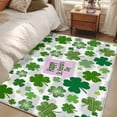thumbnail image 4 of 3'x5' Rug for Living Room Bedroom, St Patricks Day Washable Area Rugs Non-Slip Carpet Mats, Shamrock Grey Green Spring Modern Leaf Indoor Low Pile Area Rug Runner for Kitchen, Mudroom, 4 of 8