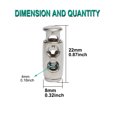 thumbnail image 2 of 12pcs Spring Cord Locks Plastic Rope Lanyard Ends Stopper Double Hole Toggle Slider Fastener Silver Tone, 2 of 7