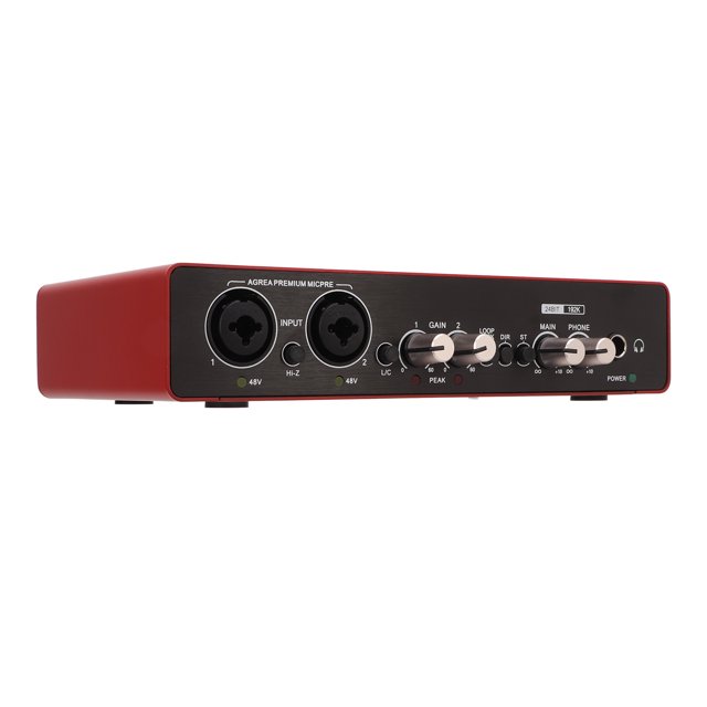 Estink USB Live External Sound Card 24 Bit 192kHz Red Mini For Guitar