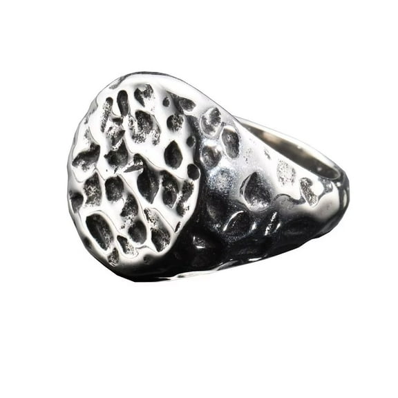 HIJONES Men's Retro Punk Stainless Steel Rings Vintage Personalized Gothic Band Ring Jewelry Silver Size 13