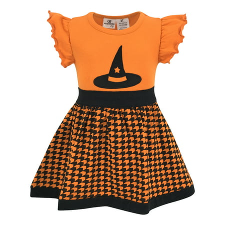 Unique Baby Girls Witch Hat Halloween Dress (4t)