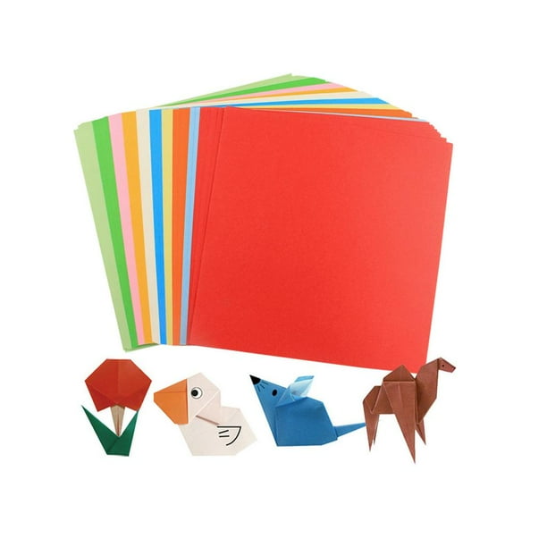 200 feuilles de papier Origami Double face 15x15cm, 20 couleurs, avec