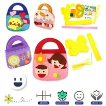 BESTSKY 4 Pack Kids Sewing Kits for Beginners（Handbag）- Fun DIY Kids Craft and Sew Kits for Girls and Boys Set,Preschool Educational Toys- DIY Art Craft Hand Stitch Play Set