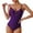 Purple, variant on Sngxgn Women Swimsuit Solid Ribbed Monokini Swimwear Scoop Neck Low Back Bathing Suit(Purple,XXL)