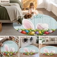 thumbnail image 5 of Round Rugs 6Ft, Easter Round Area Rug Washable Indoor Throw Carpet, Wooden Bunny Colorful Eggs Spring Floral Farmhouse Soft Non Slip Circle Rug for Office Cabinet Home Decor Aesthetic, 5 of 8
