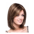thumbnail image 5 of Phocas 10-Inch Glueless Short Bob Wig with Bangs for Women - Synthetic Natural Brown Mixed Highlight Blonde Everyday Wear Wig, 5 of 10