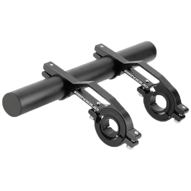 Extensor de manillar de bicicleta de 20 cm fácil de instalar para sujetar la lámpara (negro 20 cm)