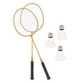 thumbnail image 3 of 2x Badminton Rackets with 3 Nylon Balls Backyard Games Badminton Shuttlecock Yellow, 3 of 10