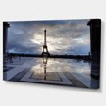 thumbnail image 2 of Reflection of Paris Eiffel TowerWith Clouds - Extra Large Canvas Art Print, 2 of 3