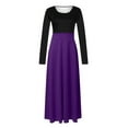 thumbnail image 4 of Antinious Women Elegant Princess Long Dress Solid Crew Neck Long Sleeve Formal Dress Wedding Guest Dress,Birthday Dresses for Women,Women Party Dress,Purple,XXL, 4 of 5
