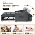 thumbnail image 3 of Lunale Pull Out Sofa Bed with Usb/Type-C, Loveseat Sleeper with Adjust Back, Convertible Sleeper Sofa for Apartment/Living Room, Gray Velvet, 3 of 9