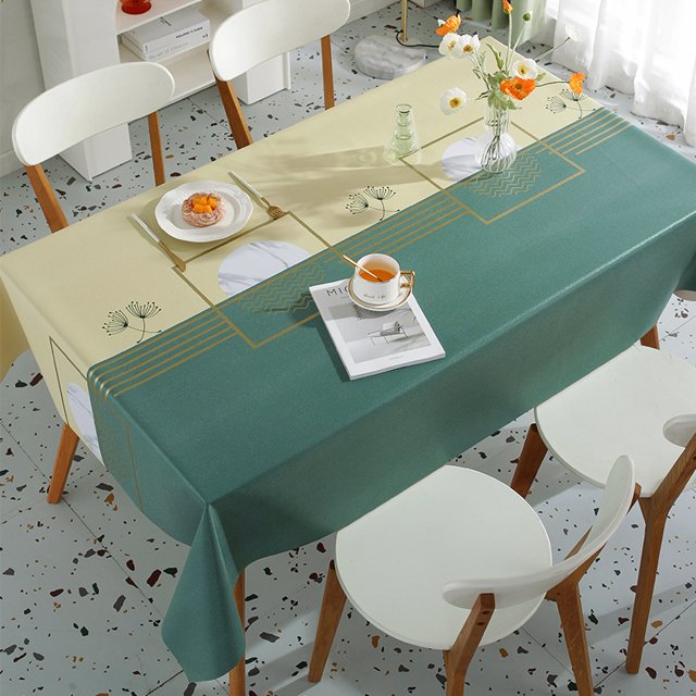 Nappe de Table à Manger Nappe Sans Rinçage Anti-Huile Imperméable Anti-Brûlure Luxe Léger Style PC Nappe en Tissu