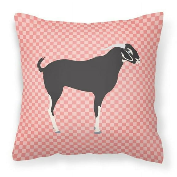 Black Bengal Goat Pink Check Fabric Decorative Pillow