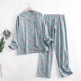 thumbnail image 1 of Ensemble de Pyjama en Flanelle de Coton pour la Maison, Simple, Imprimé, Ample, Automne et Hiver, Manches Longues, Pantalon, Ensembles de Pyjama pour Femmes tzw, 1 of 6