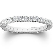 100ct round natural diamond eternity wedding ring 14k white gold womens band - White Camo Wedding Rings 100ct round natural diamond eternity wedding ring 14k white gold womens band - White Camo Wedding Rings