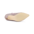 thumbnail image 5 of BLISSFUL STEP Women's Glitter Point Toe Stiletto Heels Ankle Boots Light Pink 9, 5 of 7