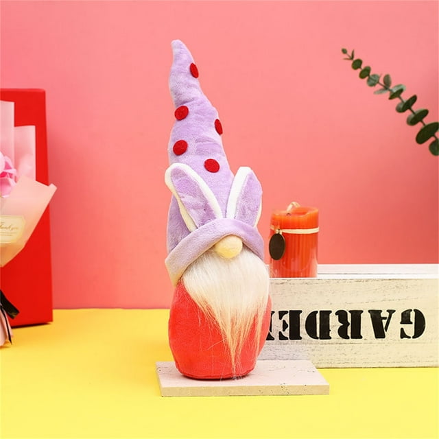 Poupée de Pâques WLOELOEW Violette avec Chapeau Pointu Mignon Lapin Nain Sans Visage Jouet