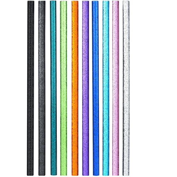 Reusable Plastic Flash Cup Straw, Glitter Coated Drinking Tube for Tumblers and Glasses, Eco Friendly Smoothie Straw for Home and Party Use