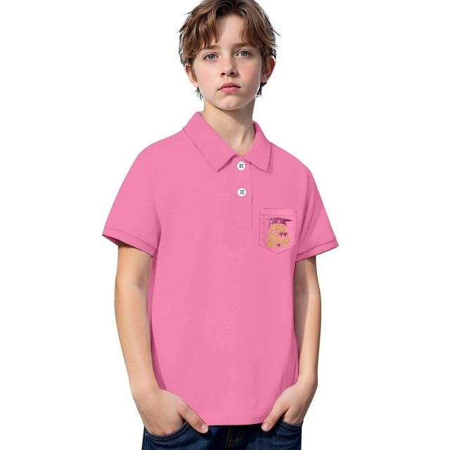 Sunnyoo Polo de Collation des Grades pour Grands Garçons, T-Shirt Décontracté à Manches Courtes, Tailles 3-14 & Husky