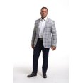 thumbnail image 1 of Elie Balleh Grey Royal Grey Plaid Men's Blazers Sports Coat Jacket, 1 of 1