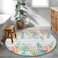thumbnail image 3 of Round Area Rug 3 Ft, Summer Coastal Washable Non-Slip Circle Carpet for Living Room/Bedroom, Nautical Sea Coral Shell Starfish Wood Gray Low-Profile Small Floor Mats Collection Rugs for Indoor, 3 of 8