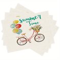 thumbnail image 2 of Placemats Set of 4 Floral Bicycle Print 12 X 18 Inch Table mats Heat Resistant Kitchen Dining Party Decoration Place Mats, 2 of 5
