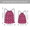 thumbnail image 4 of XMXT Unisex Drawstring Backpack for Women Men, Magenta Leopard Print Waterproof Gym Bag String Bags for Shopping Sport Travel, m, 4 of 8