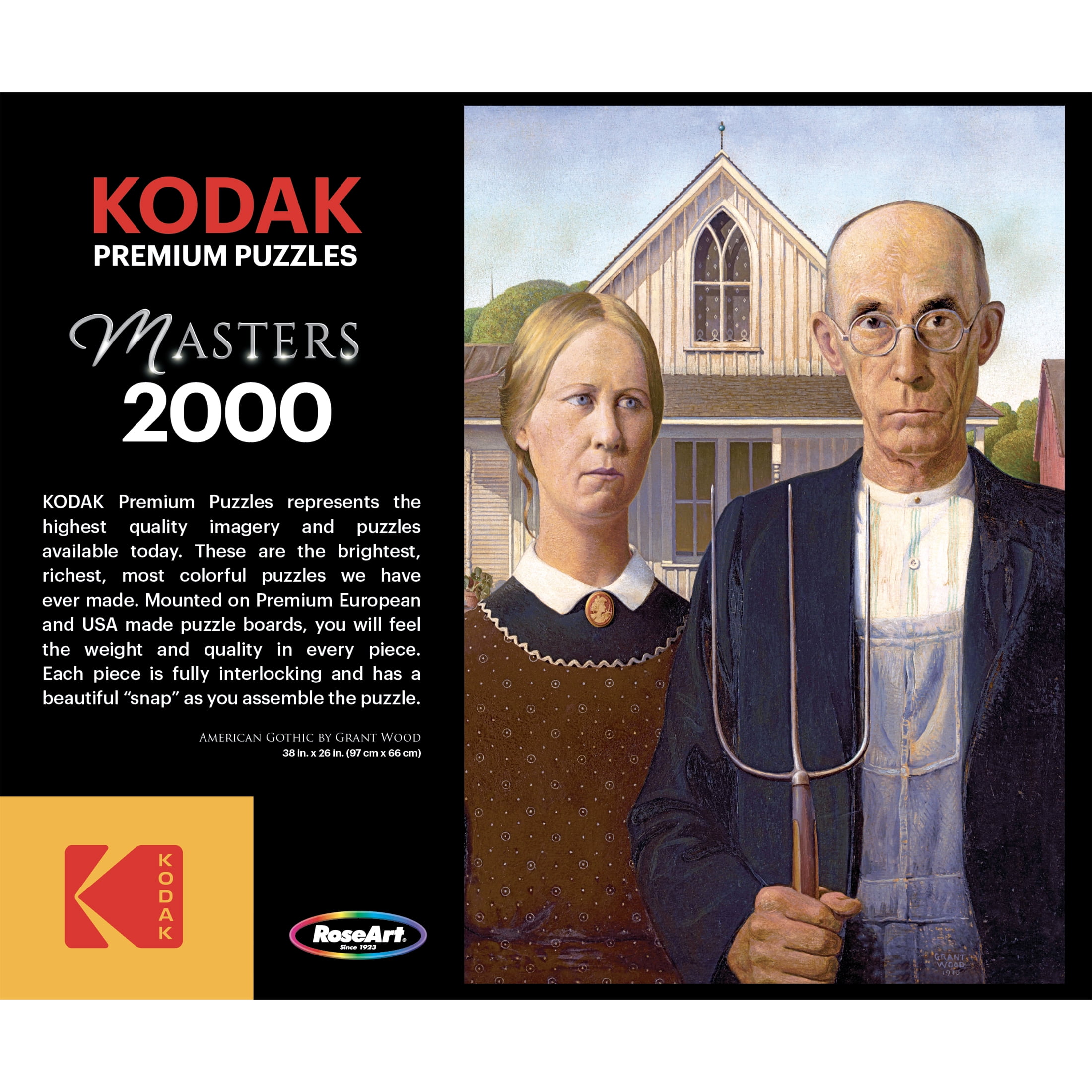 RoseArt Kodak Masters 2000-Piece American Gothic by Grant Wood Jigsaw Puzzle