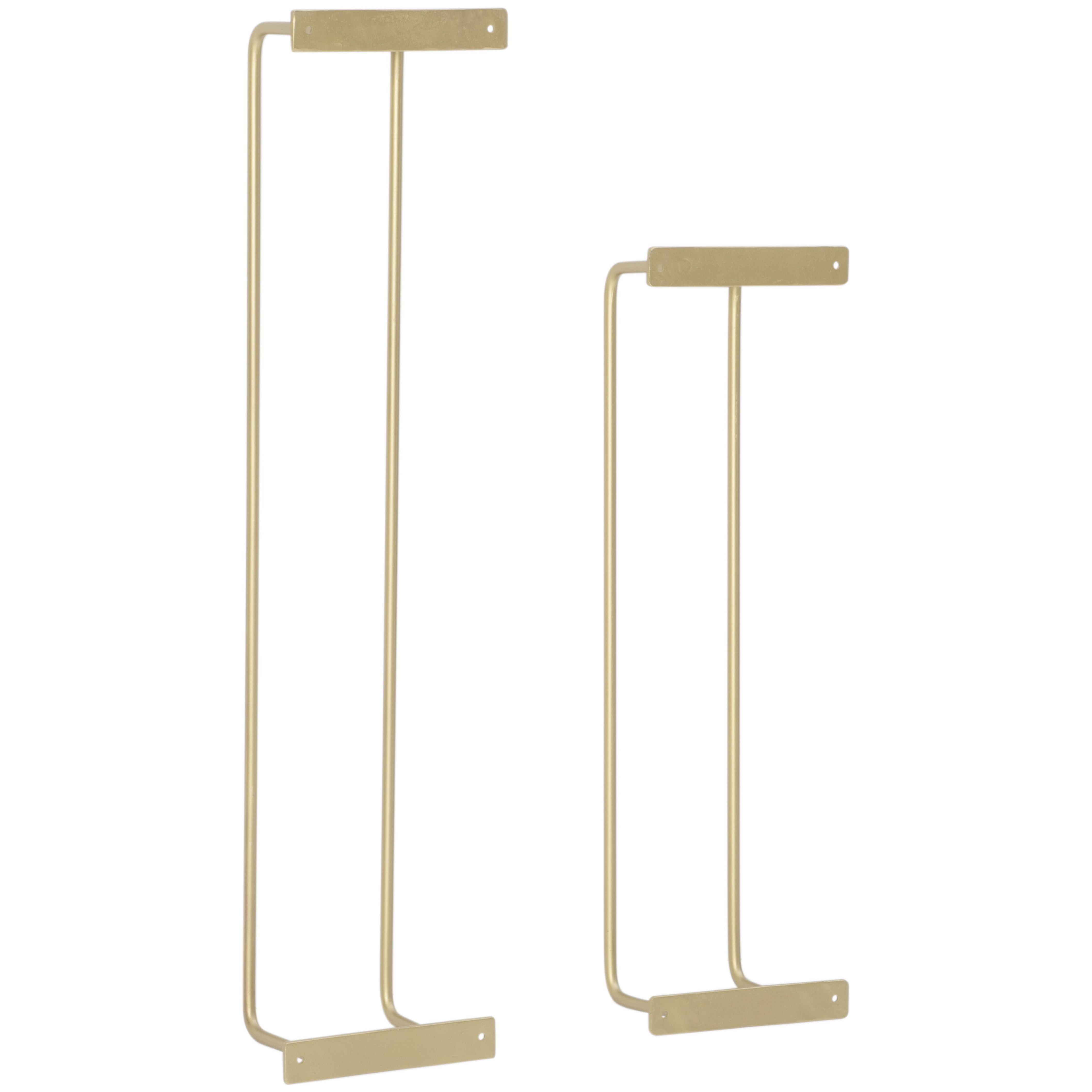 Brabson Wall-Mounted Metal Bathroom Towel Rack, Set of 2, Gold