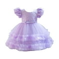 thumbnail image 1 of FAIWAD Robe Princesse en Dentelle Brodée pour Bébé Fille, Manches Courtes, Col Rond, Mariage, Fête, Tulle, Robes Bouffantes, 1 of 6