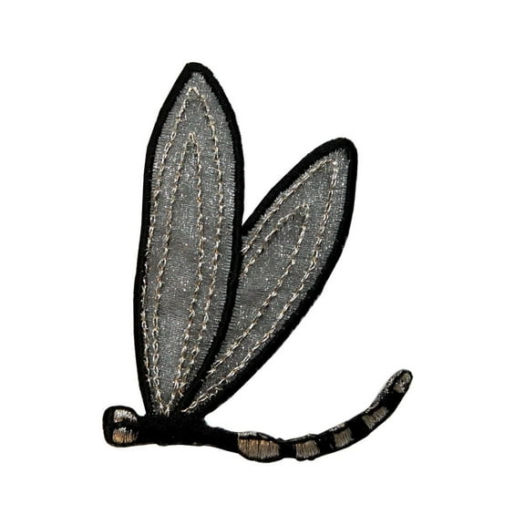 ID 0479B Sheer Dragonfly Side Patch Garden Fairy Embroidered Iron On Applique