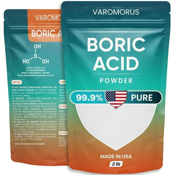 Boric Acid Powder 2 lb – 99.9% Pure Fine Powder, Technical Grade