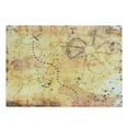 thumbnail image 1 of Island Map Cutting Board, Antique Treasure Map Grunge Rusty Style Parchment Print History Theme Boho Design, Decorative Tempered Glass Cutting and Serving Board, Large Size, Beige, by Ambesonne, 1 of 1