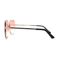 thumbnail image 3 of Womens Rhinestone Rimless Rectangular Mod Butterfly Sunglasses Gold Red, 3 of 4