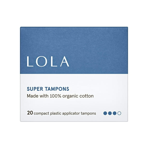 LOLA Super Tampons, Compact Plastic Applicator, 20 Count