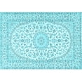 thumbnail image 1 of Ahgly Company Indoor Rectangle Medallion Light Blue Traditional Area Rugs, 7' x 10', 1 of 4