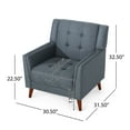 thumbnail image 4 of GDF Studio Anvith Mid Century Modern Fabric Arm Chair, Dark Gray, 4 of 11