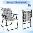 thumbnail image 3 of Costway 4 PCS Folding Beach Chair Camping Lawn Webbing Chair Lightweight 1 Position Brown, 3 of 9